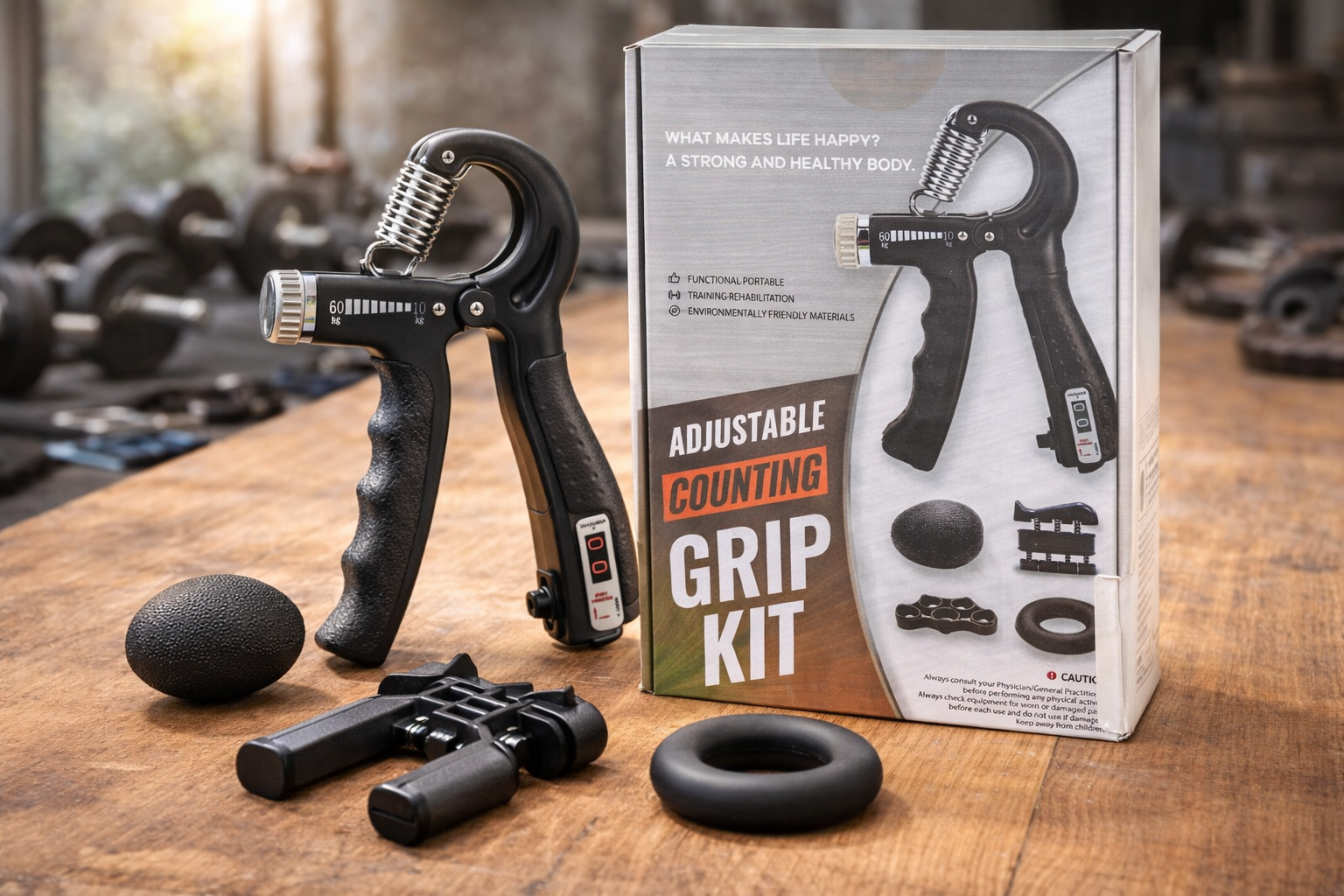Newaner Handtrainer Set 5er – Fingertrainer Griffkraft einstellbar + Zubehör